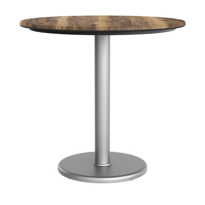 Flash Furniture ST-RD31-NAT-TR18S-GG Commercial All-Weather 31.25" Natural HPL Tabletop with Silver RD Base - View 6