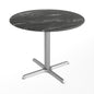 Flash Furniture ST-RD36-BKMAR-T3030S-GG Commercial All-Weather 36" Round Black Faux Marble HPL Tabletop-Silver X Base - Main view