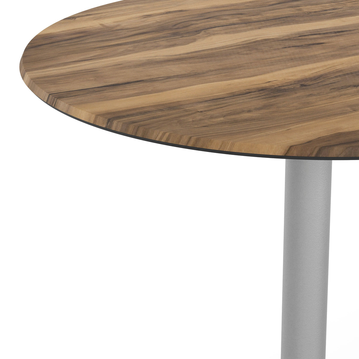 Flash Furniture ST-RD36-NAT-T3030S-GG Commercial All-Weather 36" Round Natural HPL Tabletop-Silver X Base - View 5