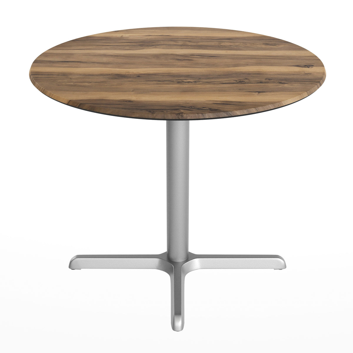 Flash Furniture ST-RD36-NAT-T3030S-GG Commercial All-Weather 36" Round Natural HPL Tabletop-Silver X Base - View 7
