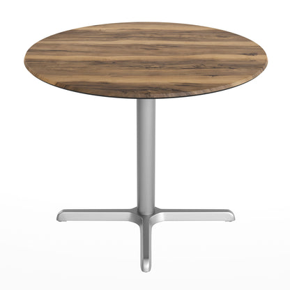 Flash Furniture ST-RD36-NAT-T3030S-GG Commercial All-Weather 36" Round Natural HPL Tabletop-Silver X Base - View 7