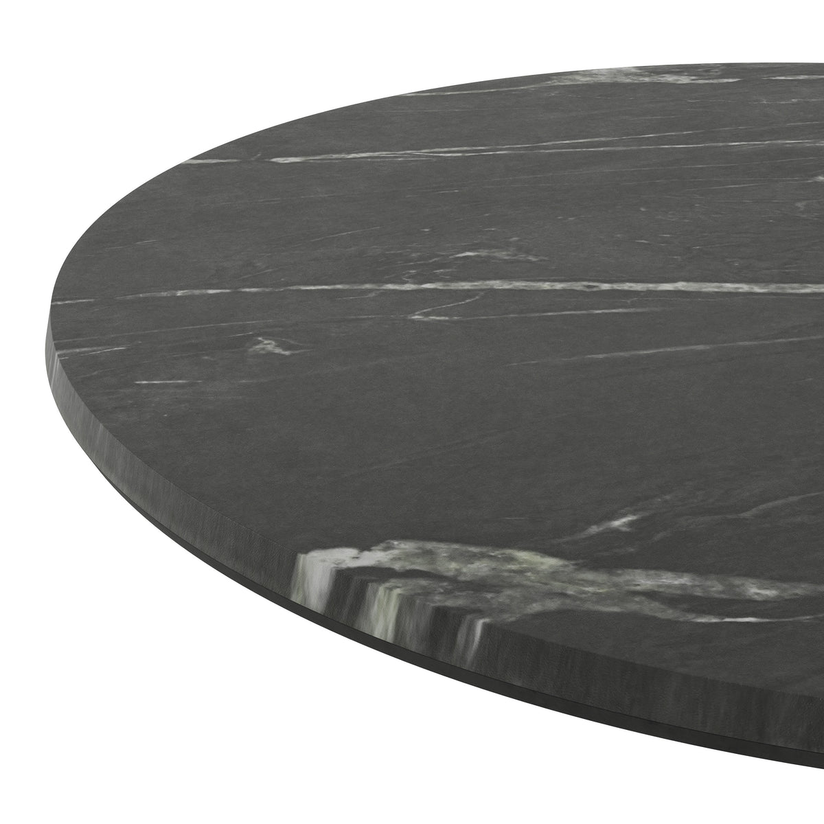Flash Furniture ST-RD600C-1-M-3A-M-BLK-MAR-GG Commercial 24" Round HPL Wrapped All-Weather Tabletop in Black Faux Marble - View 5