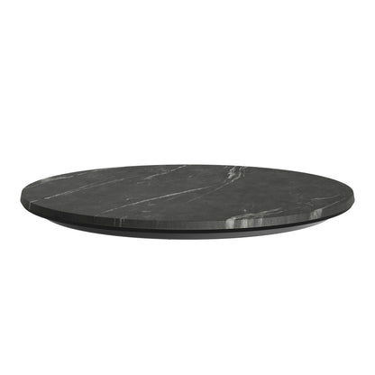 Flash Furniture ST-RD600C-1-M-3A-M-BLK-MAR-GG Commercial 24" Round HPL Wrapped All-Weather Tabletop in Black Faux Marble - View 6