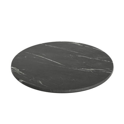 Flash Furniture ST-RD600C-1-M-3A-M-BLK-MAR-GG Commercial 24" Round HPL Wrapped All-Weather Tabletop in Black Faux Marble - View 7