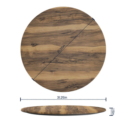 Flash Furniture ST-RD800B-1-M-3A-W-NAT-GG Commercial 31.25" Round HPL Wrapped All Weather Tabletop in Natural - View 4