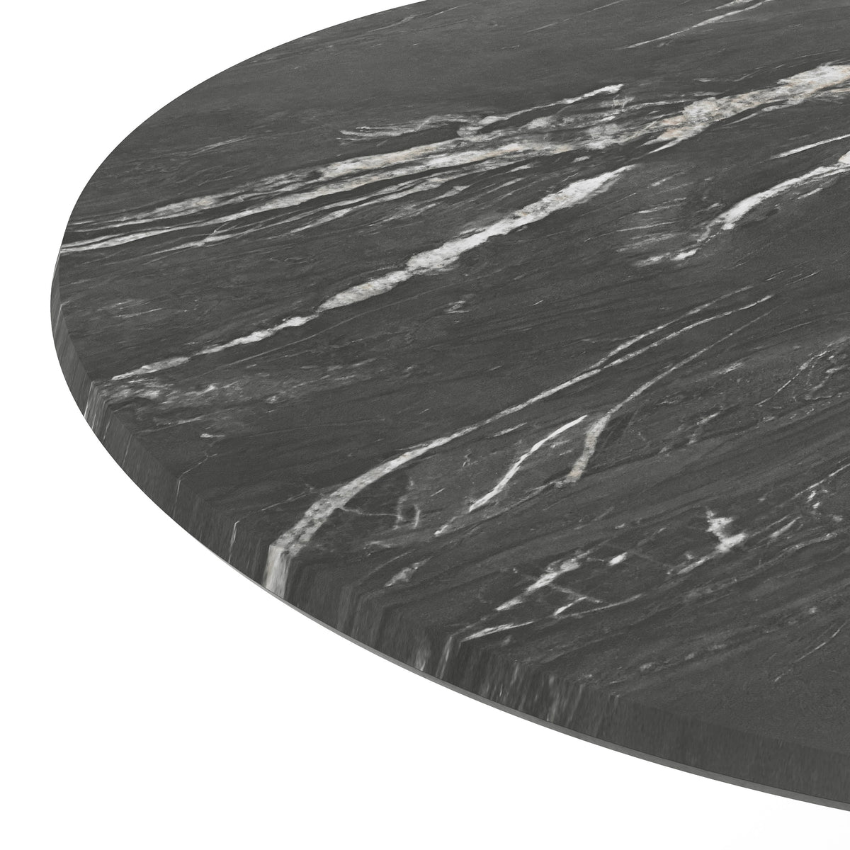 Flash Furniture ST-RD800C-1-M-3A-M-BLK-MAR-GG Commercial 31.25" Round HPL Wrapped All-Weather Tabletop in Black Faux Marble - View 5