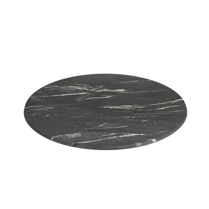 Flash Furniture ST-RD800C-1-M-3A-M-BLK-MAR-GG Commercial 31.25" Round HPL Wrapped All-Weather Tabletop in Black Faux Marble - View 7