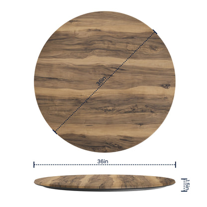 Flash Furniture ST-RD918B-1-M-3A-W-NAT-GG Commercial 36" RD HPL Wrapped Scratch and Stain Resistant Tabletop-Natural - View 4