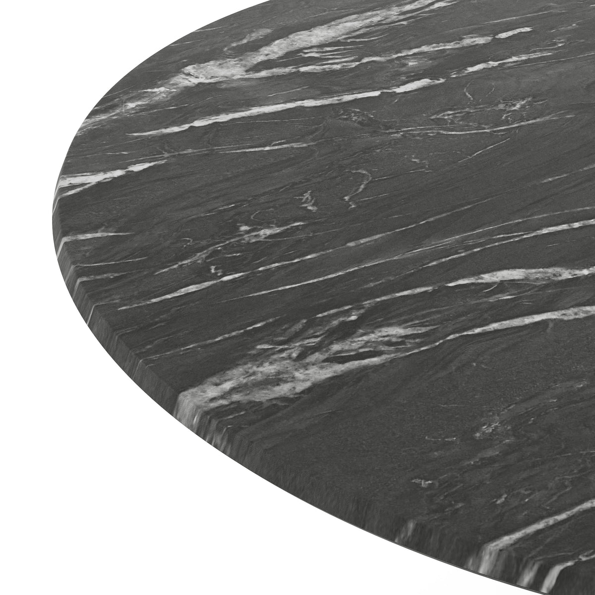 Flash Furniture ST-RD918C-1-M-3A-M-BLK-MAR-GG Commercial 36" Round HPL Wrapped All-Weather Tabletop in Black Faux Marble - View 5