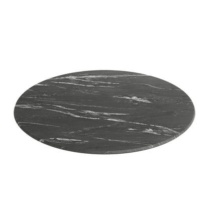 Flash Furniture ST-RD918C-1-M-3A-M-BLK-MAR-GG Commercial 36" Round HPL Wrapped All-Weather Tabletop in Black Faux Marble - View 7