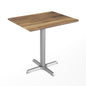 Flash Furniture ST-REC2430-NAT-T2222S-GG Commercial All-Weather 24x30 Natural HPL Tabletop with Silver X Base - Main view