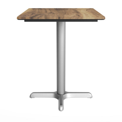 Flash Furniture ST-REC2430-NAT-T2222S-GG Commercial All-Weather 24x30 Natural HPL Tabletop with Silver X Base - View 6