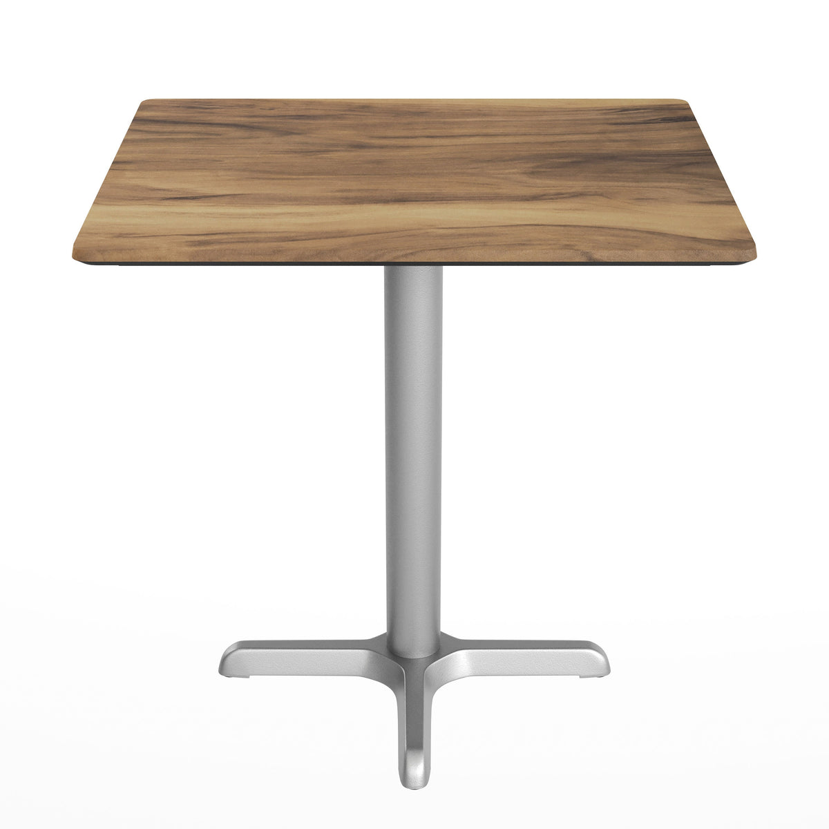 Flash Furniture ST-REC2430-NAT-T2222S-GG Commercial All-Weather 24x30 Natural HPL Tabletop with Silver X Base - View 7