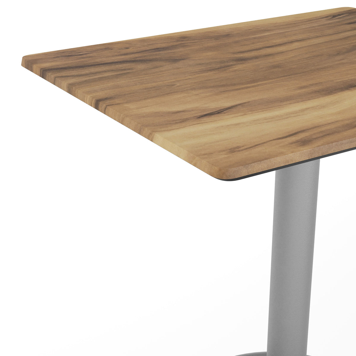 Flash Furniture ST-REC2430-NAT-TR18S-GG Commercial All-Weather 24x30 Natural HPL Tabletop with Silver RD Base - View 5