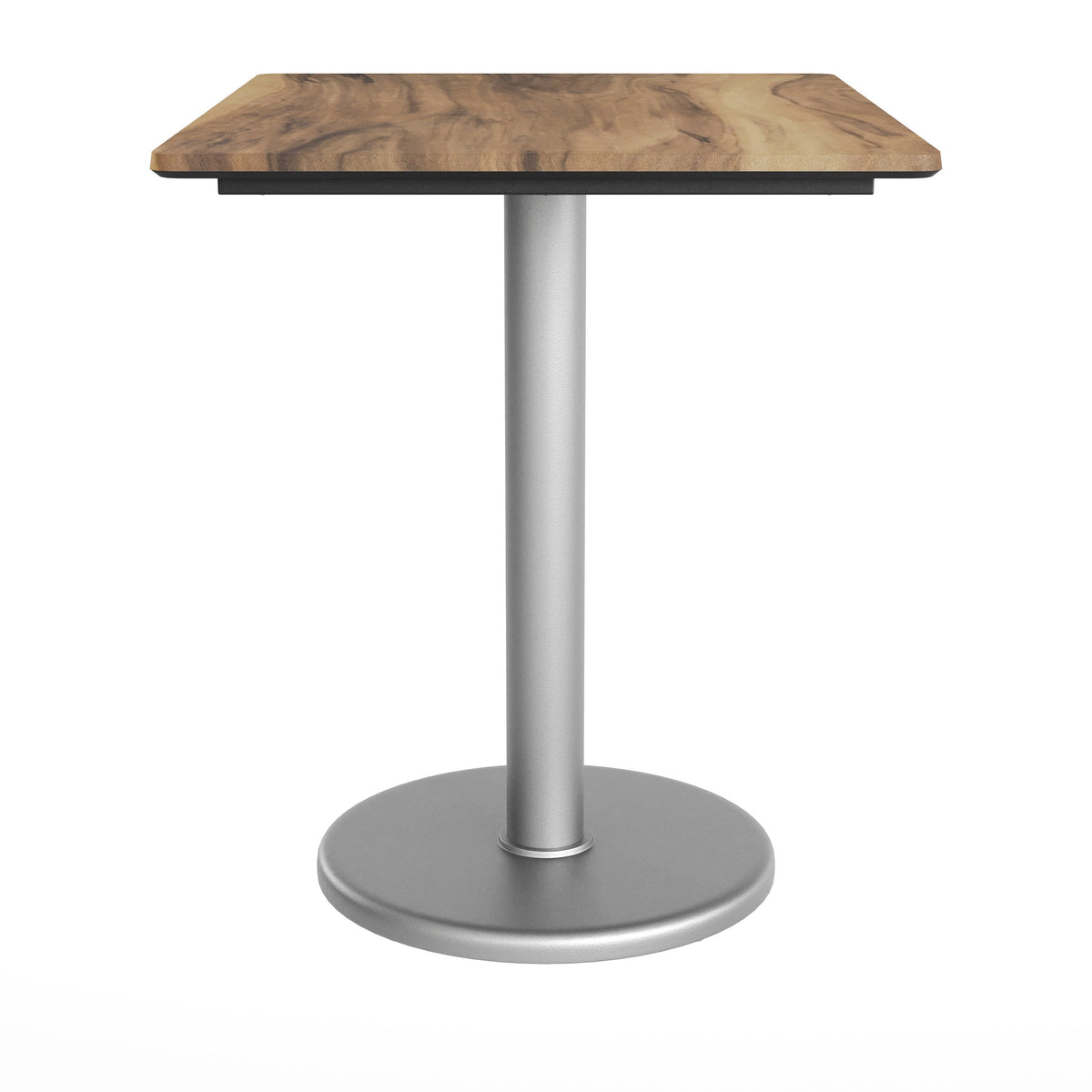 Flash Furniture ST-REC2430-NAT-TR18S-GG Commercial All-Weather 24x30 Natural HPL Tabletop with Silver RD Base - View 6