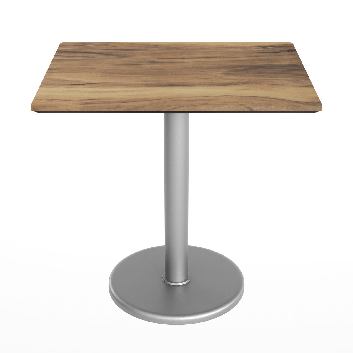 Flash Furniture ST-REC2430-NAT-TR18S-GG Commercial All-Weather 24x30 Natural HPL Tabletop with Silver RD Base - View 7
