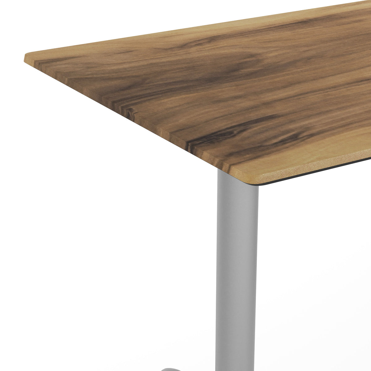 Flash Furniture ST-REC3048-NAT-T0522S-GG Commercial All-Weather 48x30 Natural HPL Tabletop with Silver T Bases - View 5