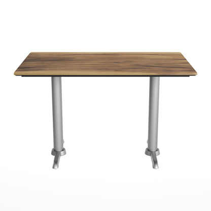 Flash Furniture ST-REC3048-NAT-T0522S-GG Commercial All-Weather 48x30 Natural HPL Tabletop with Silver T Bases - View 7