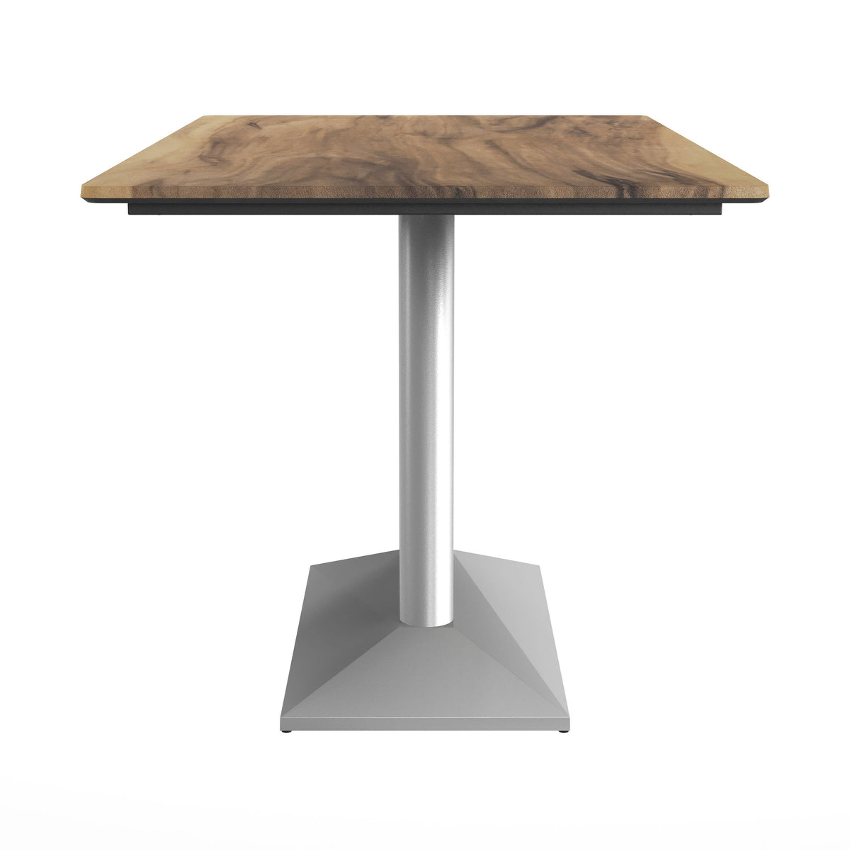 Flash Furniture ST-REC3048-NAT-TB002S-GG Commercial All-Weather 48x30 Natural HPL Tabletop-SIL 2 Column Base (Natural/Silver Base) - View 6