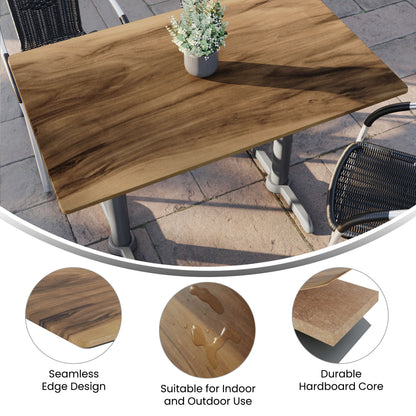Flash Furniture ST-RT30X48INB-1-M-3A-W-NAT-GG Commercial 30x48 HPL Wrapped Scratch and Stain Resistant Tabletop in Natural - View 2