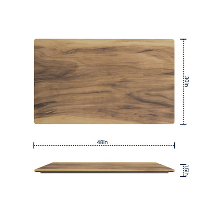 Flash Furniture ST-RT30X48INB-1-M-3A-W-NAT-GG Commercial 30x48 HPL Wrapped Scratch and Stain Resistant Tabletop in Natural - View 4