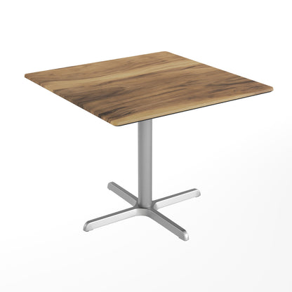 Flash Furniture ST-SQ36-NAT-T3030S-GG Commercial All-Weather 36" Square Natural HPL Tabletop-Silver X Base - Main view