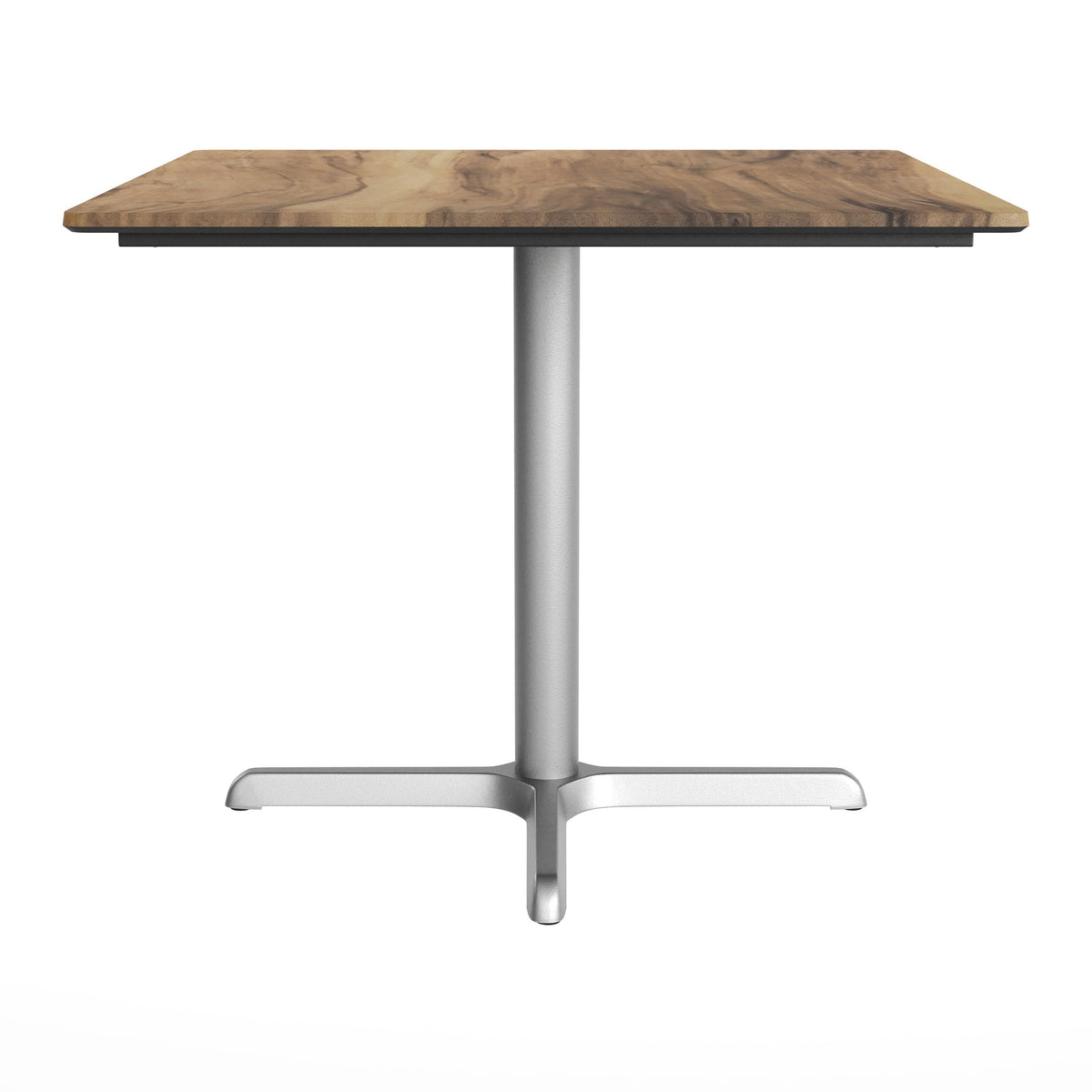 Flash Furniture ST-SQ36-NAT-T3030S-GG Commercial All-Weather 36" Square Natural HPL Tabletop-Silver X Base - View 6