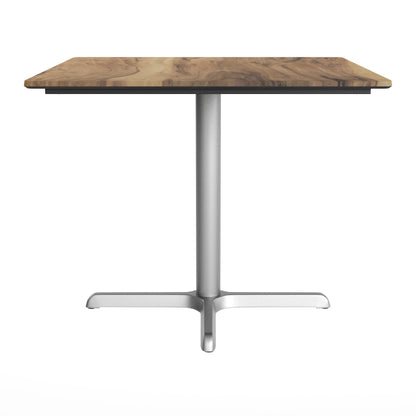Flash Furniture ST-SQ36-NAT-T3030S-GG Commercial All-Weather 36" Square Natural HPL Tabletop-Silver X Base - View 6