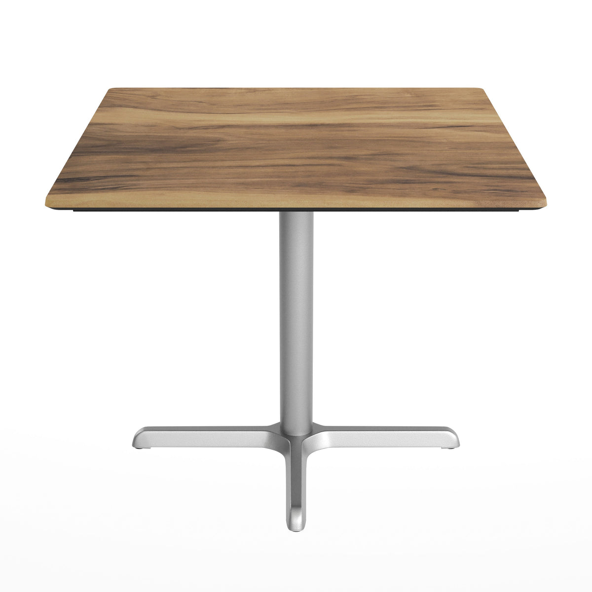 Flash Furniture ST-SQ36-NAT-T3030S-GG Commercial All-Weather 36" Square Natural HPL Tabletop-Silver X Base - View 7