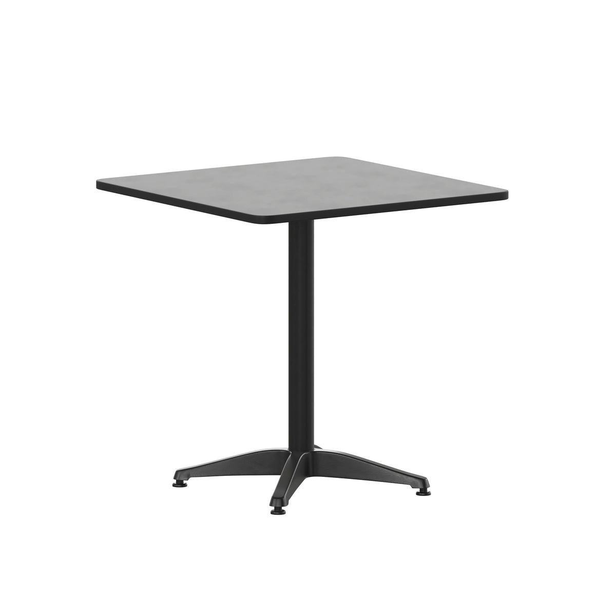 Flash Furniture TLH-053-2-BK-GG 27.5" Square Metal Smooth Top Indoor-Outdoor Table with Base - Black - Main view