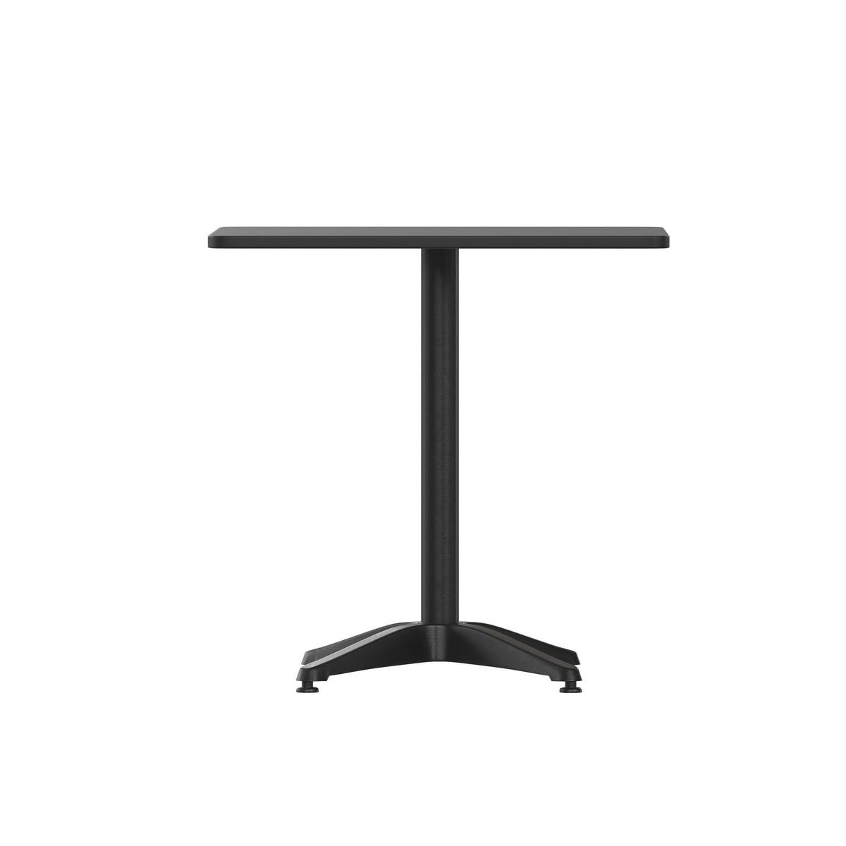 Flash Furniture TLH-053-2-BK-GG 27.5" Square Metal Smooth Top Indoor-Outdoor Table with Base - Black - View 5