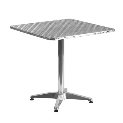 Flash Furniture TLH-053-2-GG 27.5" Square Aluminum Smooth Top Indoor-Outdoor Table with Base - Main view
