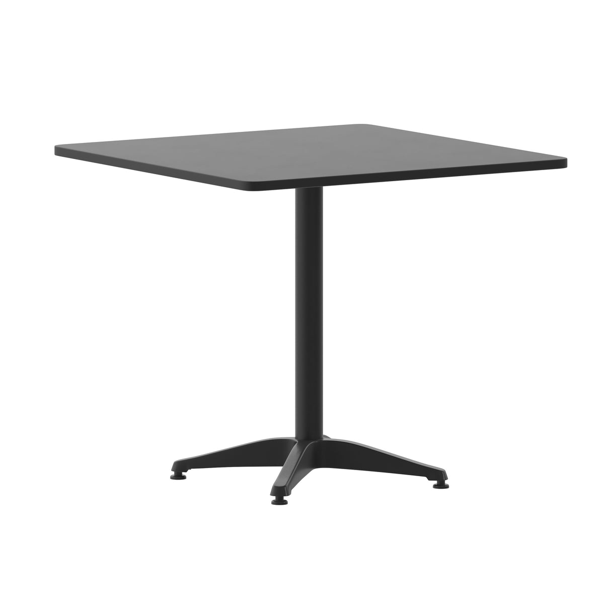 Flash Furniture TLH-053-3-BK-GG 31.5" Square Metal Smooth Top Indoor-Outdoor Table with Base - Black - Main view