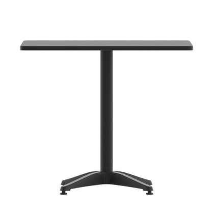 Flash Furniture TLH-053-3-BK-GG 31.5" Square Metal Smooth Top Indoor-Outdoor Table with Base - Black - View 7