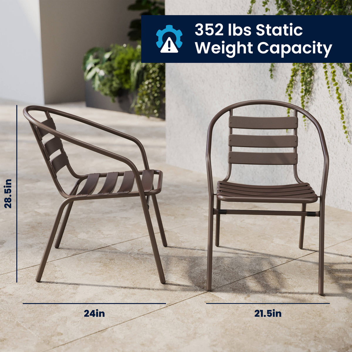Flash Furniture TLH-071RD-017CBZ2-GG Modern 23.75" Round Glass Framed Glass Table with 2 Bronze Slat Back Chairs - View 6