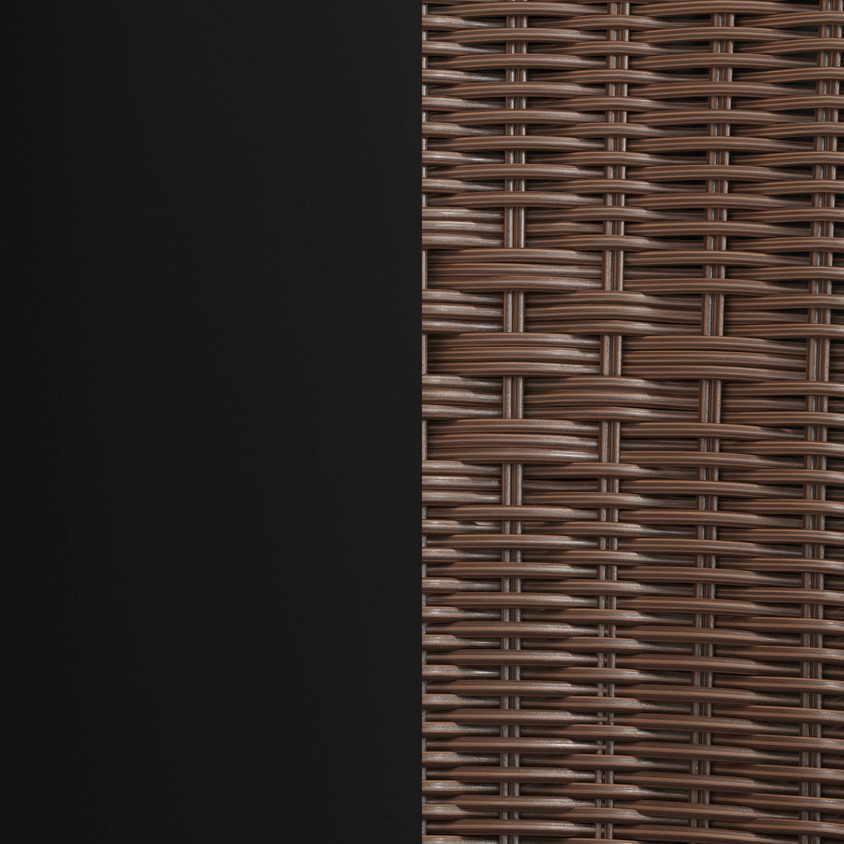 Flash Furniture TLH-073SQ-037BN4-GG 28" SQ Glass Metal Table with Dk Brown Rattan Edging & 4 Dk Brown Rattan Chairs (Dark Brown) - View 13