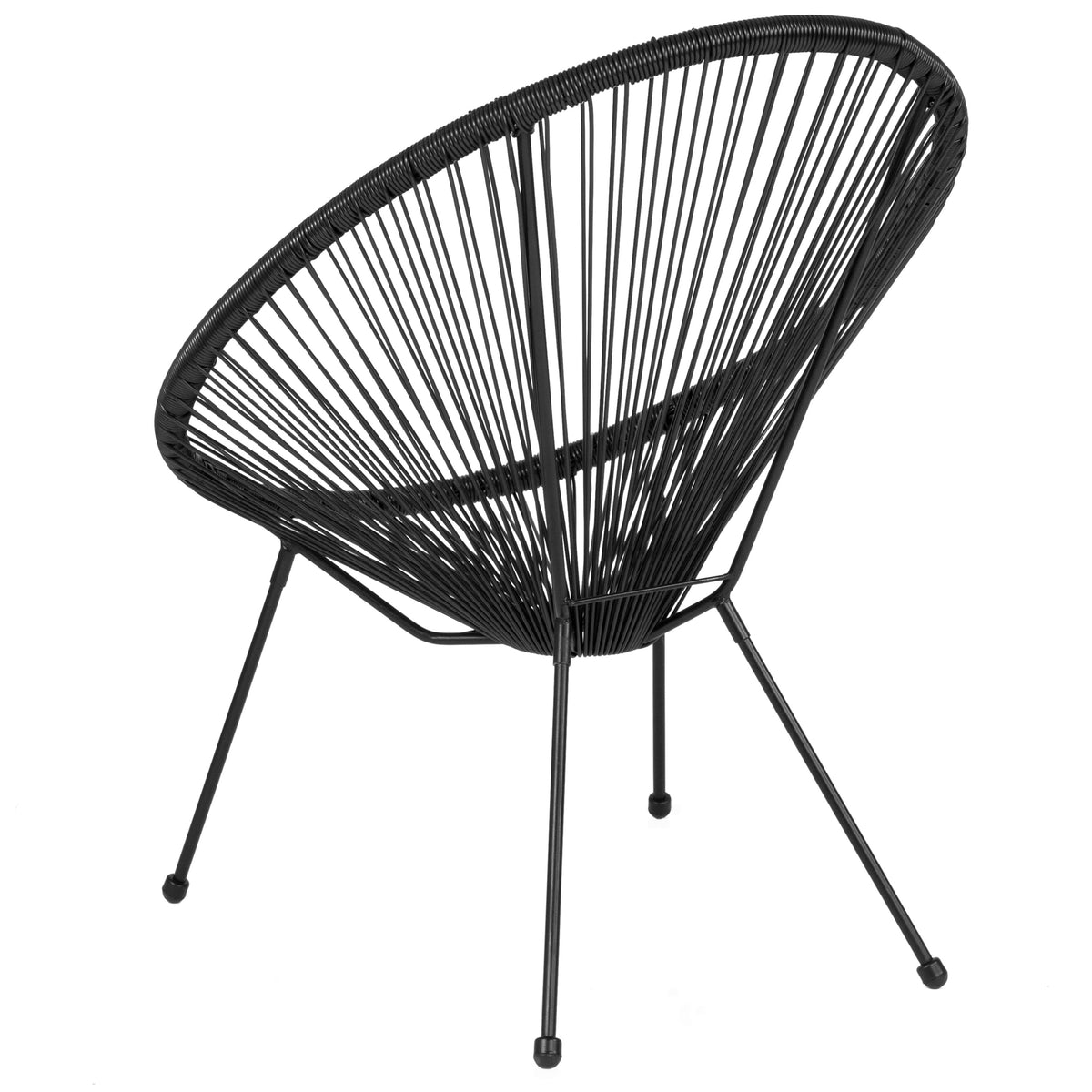 Flash Furniture TLH-094-BLACK-GG Black Papasan Oval Woven Basket Bungee Lounge Chair - Indoor/Outdoor Furniture - View 5