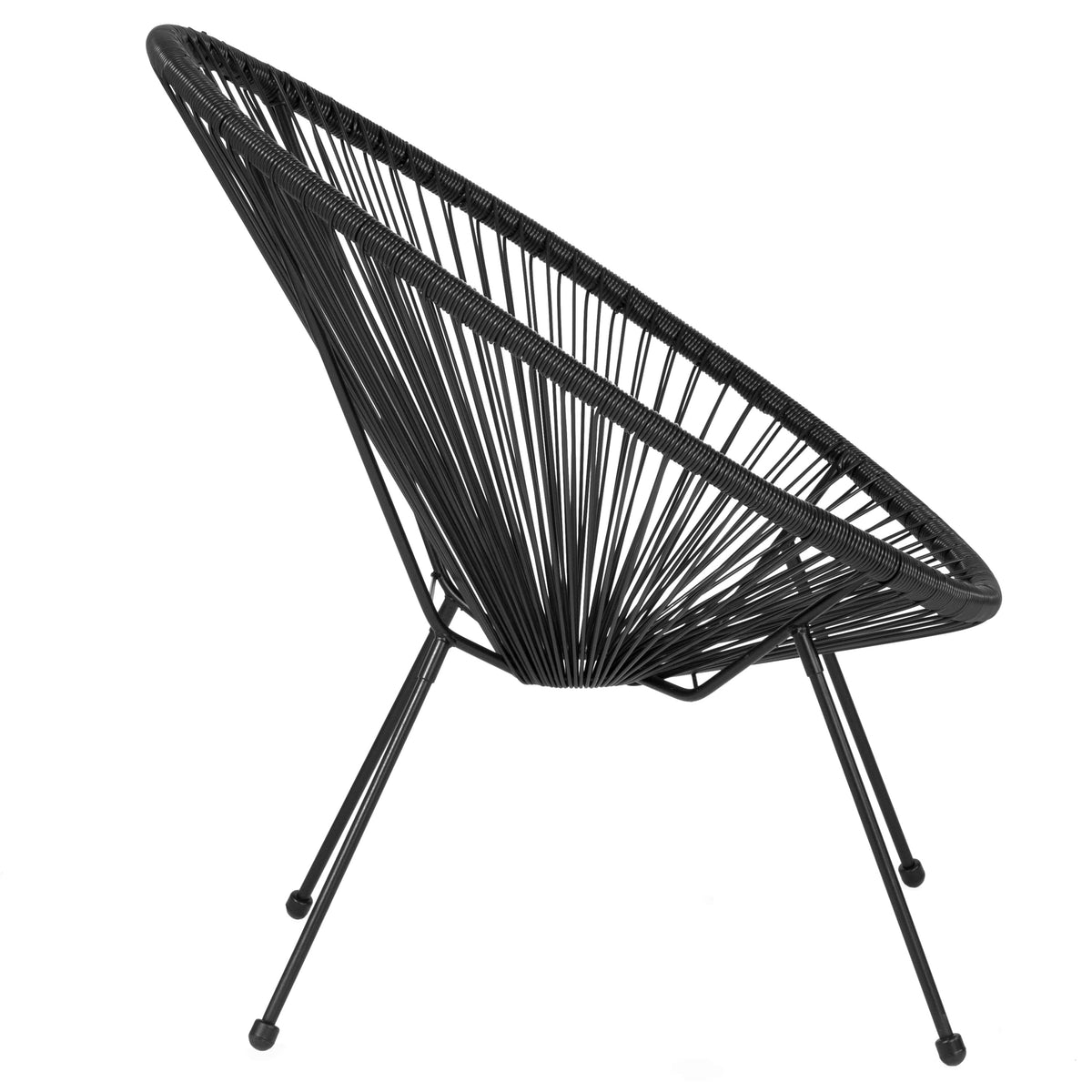Flash Furniture TLH-094-BLACK-GG Black Papasan Oval Woven Basket Bungee Lounge Chair - Indoor/Outdoor Furniture - View 7