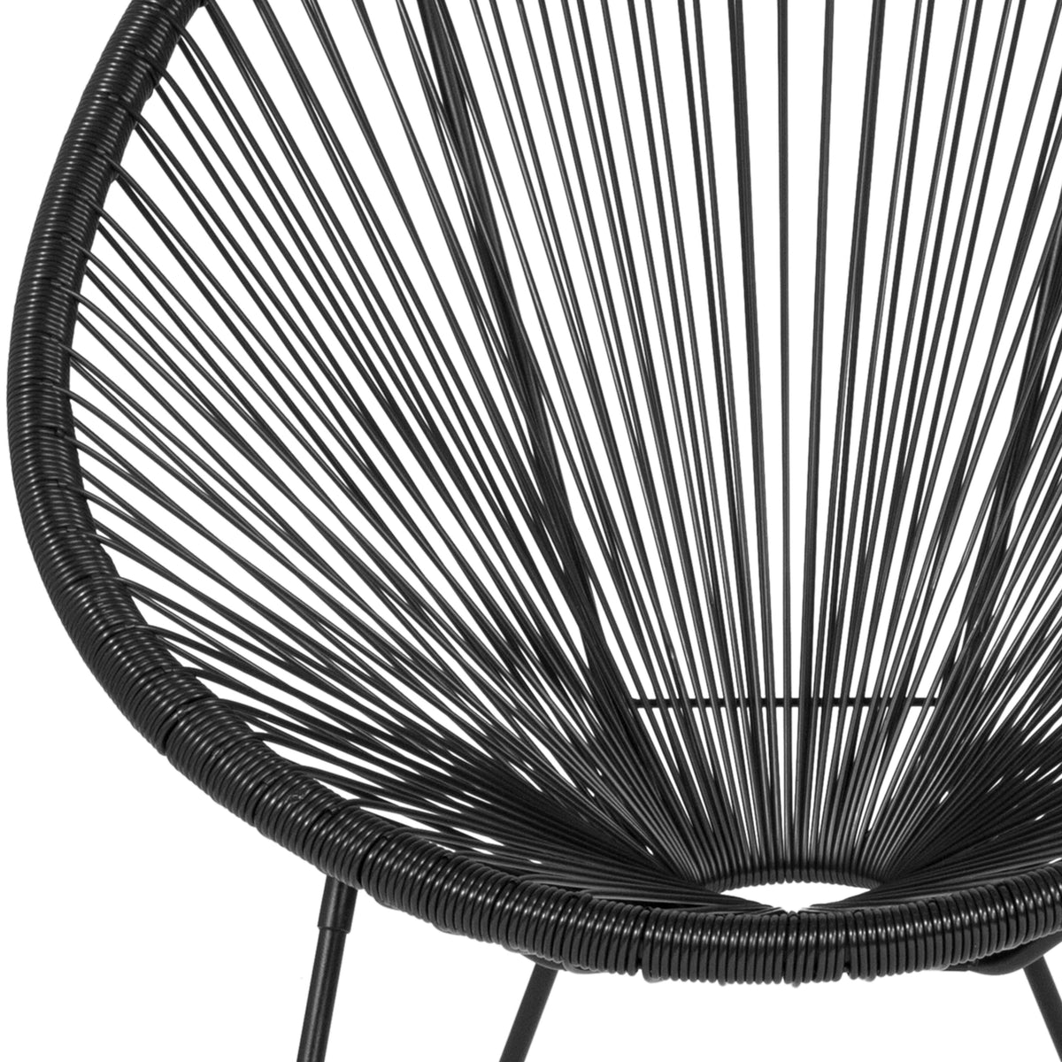 Flash Furniture TLH-094-BLACK-GG Black Papasan Oval Woven Basket Bungee Lounge Chair - Indoor/Outdoor Furniture - View 9