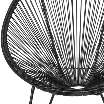 Flash Furniture TLH-094-BLACK-GG Black Papasan Oval Woven Basket Bungee Lounge Chair - Indoor/Outdoor Furniture - View 9