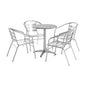 Flash Furniture TLH-ALUM-24RD-017BCHR4-GG 23.5" Round Aluminum Indoor-Outdoor Table Set with 4 Slat Back Chairs - Main view