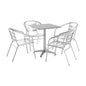 Flash Furniture TLH-ALUM-24SQ-017BCHR4-GG 23.5" Square Aluminum Indoor-Outdoor Table Set with 4 Slat Back Chairs - Main view