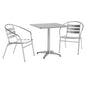 Flash Furniture TLH-ALUM-28SQ-017BCHR2-GG 27.5" Square Aluminum Indoor-Outdoor Table Set with 2 Slat Back Chairs - Main view