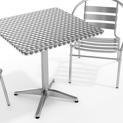 Flash Furniture TLH-ALUM-28SQ-017BCHR2-GG 27.5" Square Aluminum Indoor-Outdoor Table Set with 2 Slat Back Chairs - View 10