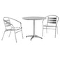 Flash Furniture TLH-ALUM-32RD-017BCHR2-GG 31.5" Round Aluminum Indoor-Outdoor Table Set with 2 Slat Back Chairs - Main view