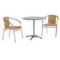 Flash Furniture TLH-ALUM-32RD-020BGECHR2-GG 31.5" Round Aluminum Indoor-Outdoor Table Set with 2 Beige Rattan Chairs - Main view
