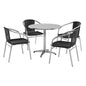 Flash Furniture TLH-ALUM-32RD-020BKCHR4-GG 31.5" Round Aluminum Indoor-Outdoor Table Set with 4 Black Rattan Chairs - Main view