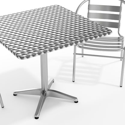 Flash Furniture TLH-ALUM-32SQ-017BCHR2-GG 31.5" Square Aluminum Indoor-Outdoor Table Set with 2 Slat Back Chairs - View 10