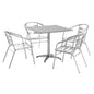 Flash Furniture TLH-ALUM-32SQ-017BCHR4-GG 31.5" Square Aluminum Indoor-Outdoor Table Set with 4 Slat Back Chairs - Main view