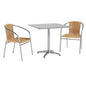 Flash Furniture TLH-ALUM-32SQ-020BGECHR2-GG 31.5" Square Aluminum Indoor-Outdoor Table Set with 2 Beige Rattan Chairs - Main view